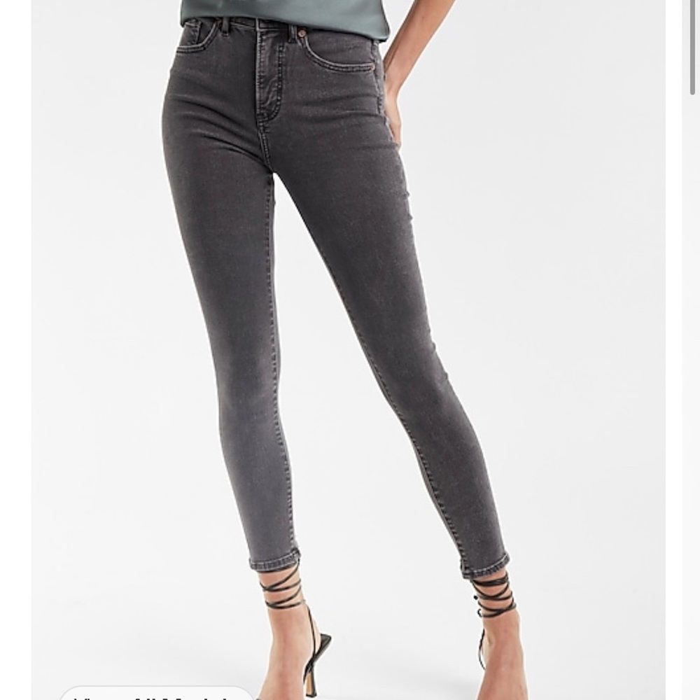 EXPRESS SKINNY HIGH WAISTED HIGH RISE HYPER STRETCH FADED BLACK JEANS 10